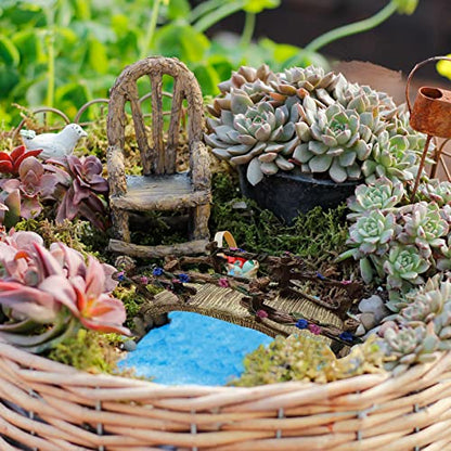 MUAMAX Miniature Fairy Garden Bridge - Resin Craft Cute Artificial Micro Landscape Bridge for Dollhouse Ornament (Flower Bridge)