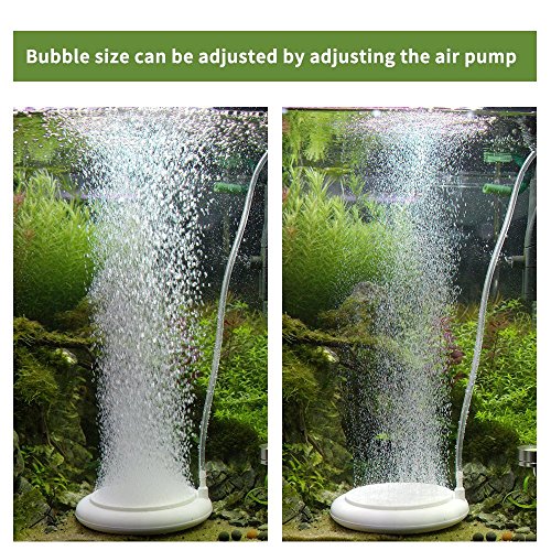hygger Aquarium Air Stone, Fish Tank Bubbler, Nano Furnace Flue Round Stone Disk, Small Bubbles and High Dissolved Oxygen for Hydroponics, with 2 Suction Cups, 1 Adjust Valve, 1 Check Valve (2 Inch) - color: White, size: 2 Inch