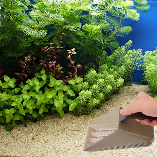 Uonlytech Aquarium Fish Tank Substrate Shovel Plastic Sand Cleaner with Leak-Through Design for Gravel and Aquatic Plant Maintenance, Portable Fish Tank Cleaning Tool for Freshwater
