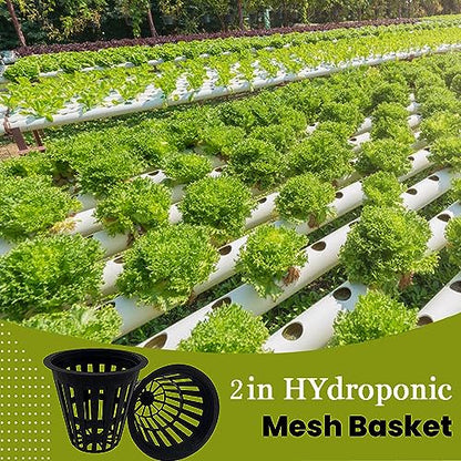 100 PCS 2 Inch Heavy Duty Net Pots, Slotted Mesh Hydroponic Cups for Garden, Plant Nursery Net Cups for Hydroponics and Aquaponics - size: 2inch