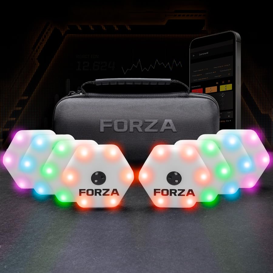 METIS Forza Reaction Training Lights | Speed & Agility Training Tool with App Integration – LED Reaction System for Athletes, Fitness, Sports & Rehab - size: Pack of 8