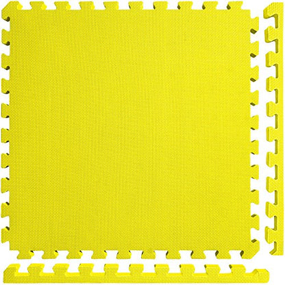Meister X-Thick 1.5" Interlocking EVA Foam Mats - YL - 16 Tiles (64 Sqft) | Extra-thick 2X cushioning w/ anti-slip grip. 2' x 2' puzzle mats for wrestling, MMA, gymnastics, home gyms and play areas - color: Yellow, size: 16 Tiles (64 Sqft)