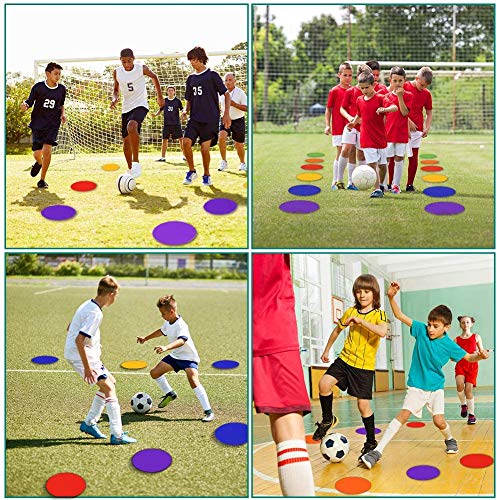60 Pcs Poly Vinyl Spot Markers Rubber Floor Dots Non Slip Agility Markers Flat Field Cones for PE Gym Classes, Classroom Activities and Games, Soccer Basketball Sports Speed Agility Training - size: 9inch