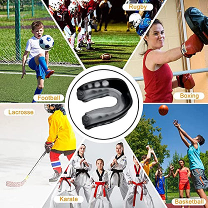 4Pack Football Mouth Guard Professional Youth Mouth Guard with Strap Soft Sports Mouthguard for Boxing Adult Shock Doctor Mouthpiece for Braces