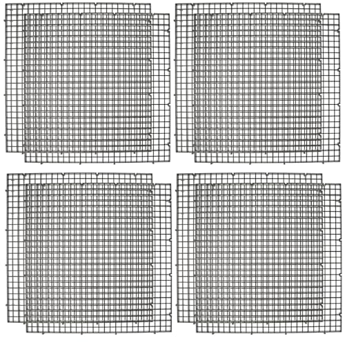 Ciieeo Aquarium Fish Tank Grid Divider with 18pcs Black Plastic Filter Boards 30x30cm Removable Partition Nets and 10 Suction Cups for Bottom Tank Isolation and Breeding Separation