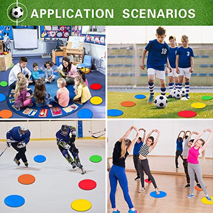 Poly Spot Markers 4 inch/9 inch Non-Slip Rubber Agility Training Markers Floor Dots Flat Field Cones for Football, Soccer, Basketball, School Exercise Drills, Dance Practice - style: 9 inch 24 Pcs (TPE)