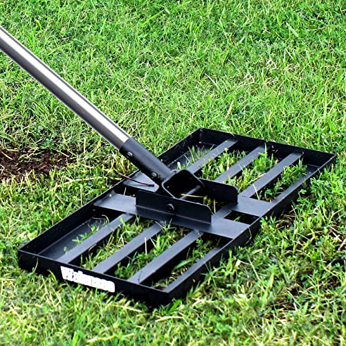 Walensee Lawn Leveling Rake, Reinforced Leveler with 6.5FT Steel Handle | 17X10 Inch Steel Head, Topdressing Spreader, Soil Sand Leveling, Sturdy Screw Lock Handle, Lawn Repair, Garden Maintenance - size: 6.5FT 17"x10"