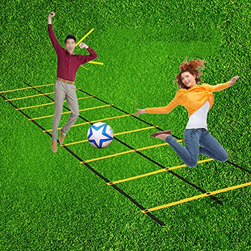 Agility Ladder Adjustable Double Row Agility Ladder,Speed Training Equipment,Football Flexibility Training Jumping,for Outdoor Athletic Footwork, Sports Drills(Size:4M) - size: 4M