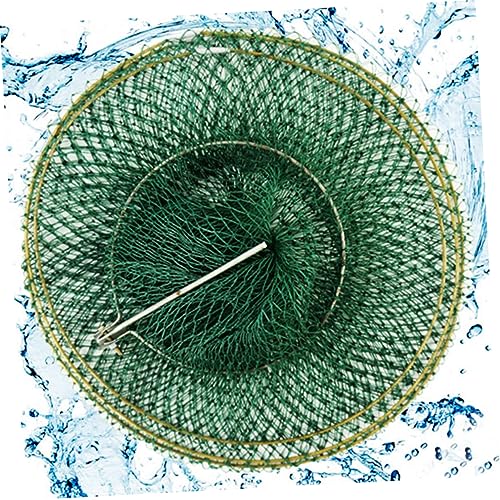 Yardwe Handwoven Fish Net Fine Mesh Net Foldable Portable Fishing Tool for Freshwater Fish and Shrimp Catching