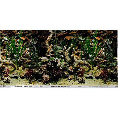 Penn-Plax DBC2448CB Double Sided Aquarium Background | Multi-Color | Measures 24"x48" | Easily add Visual Interest to Your Tank