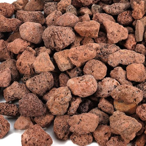 10 Pounds Red Lava Rocks,Fire Pit Lava Rocks | Lava Rocks for Fire Pits,Fireplaces,Gas Log Sets,Landscape,0.8-1.2 Inch, Suitable for Both Indoor and Outdoor Applications - color: Red Lava Rock, size: 0.8"-1.2" 10LB