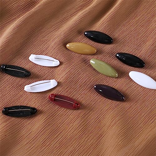 48 Pieces Classy Muslim Hijab Scarf Safety Clip Hijab Fashion Pins Snag Free Diamonds Shape Muslim Silk Scarf Buckle, Black