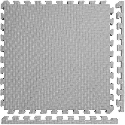 Meister X-Thick 1.5" Interlocking EVA Foam Mats - GY - 10 Tiles (40 Sqft) | Extra-thick 2X cushioning w/ anti-slip grip. 2' x 2' puzzle mats for wrestling, MMA, gymnastics, home gyms and play areas - color: Grey, size: 10 Tiles (40 Sqft)