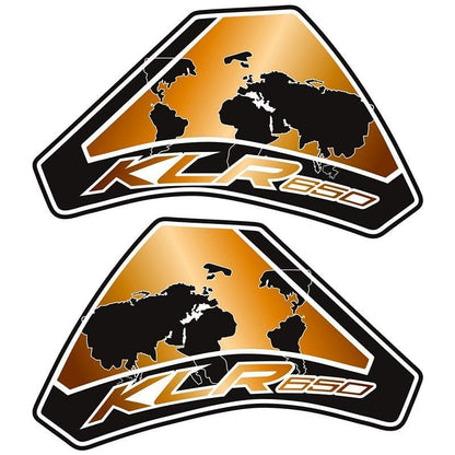 KLR650 Tank PAD Front Side Tank Pad Fuel Stickers Compatible with Klr650 2022-2025 3D Gel Tank Fuel Gip Decal KLR650 Sticker Pad(Gold) - color: 144 Gold