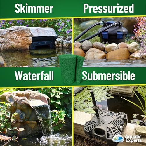 Aquatic Experts Green COARSE Pond Filter Pad - 2 inch Thick - Bulk Roll Water Garden Filter Pond Media - Made in USA, (14" x 56") - size: 14" x 56"