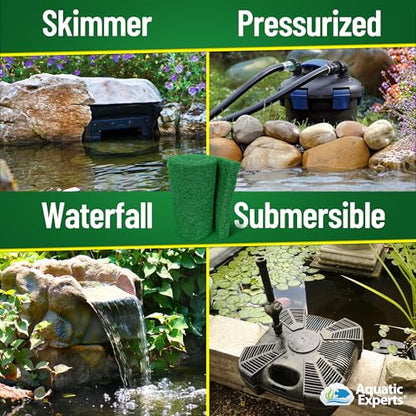 Aquatic Experts Green COARSE Pond Filter Pad - 2 inch Thick - Bulk Roll Water Garden Filter Pond Media - Made in USA, (14" x 56") - size: 14" x 56"
