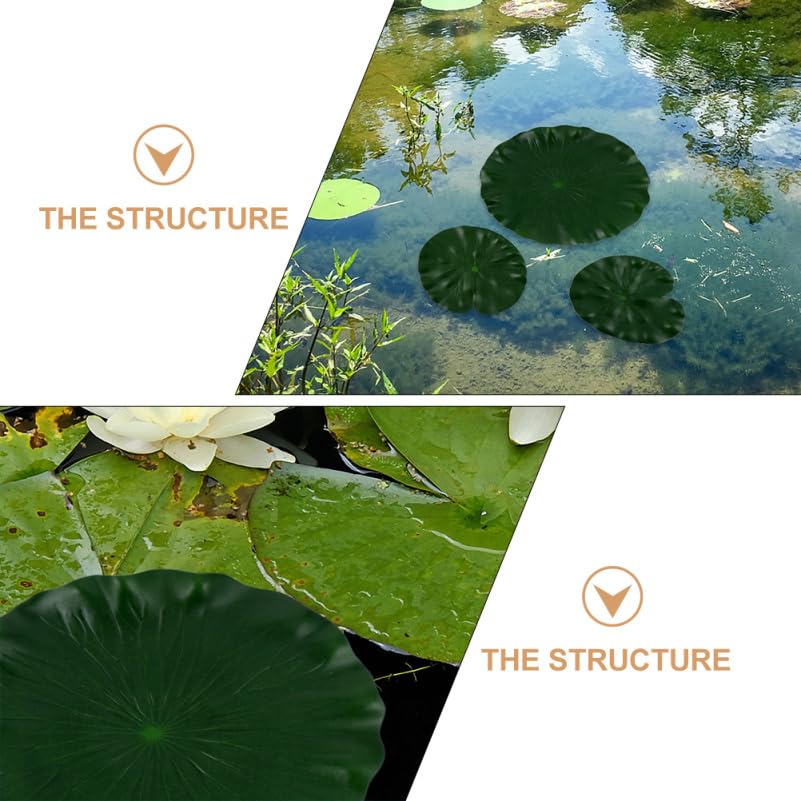 DOITOOL Lily Pads for Ponds Artificial Floating Foam Lotus Leaves, 3PCS Realistic Lily Pads Leaves Artificial Water Ornaments for Pond Pool Aquarium Water Decoration (40X40CM)