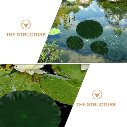 DOITOOL Lily Pads for Ponds Artificial Floating Foam Lotus Leaves, 3PCS Realistic Lily Pads Leaves Artificial Water Ornaments for Pond Pool Aquarium Water Decoration (40X40CM)