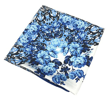 YOUR SMILE Silk Like Scarf Women's Fashion Pattern Large Square Satin Headscarf Headdress - color: 127