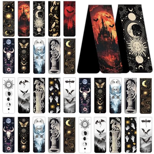 Gothic Romance Magnetic Bookmarks: 30 Pcs Witchy Dragon Moon Book Mark Clips, Fantasy Dark Academia Reading Accessories for Women Teens, Occult Gifts for Book Lovers - style: Gothic Romance