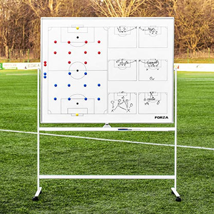 FORZA Double-Sided Wheeled Coaching Whiteboards | Dry Erase Board Equipped with Magnetic Markers, Pen & Eraser [60in x 47in or 35.4in x 24in] (Soccer, 60" x 47") - size: 60" x 47", style: Soccer