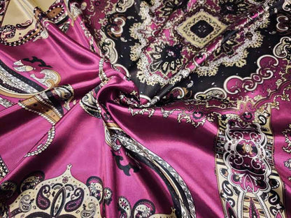Large 35 inches Satin Square Scarf Lightweight Neck Hair Wrap Fashion Headscarf - color: A21
