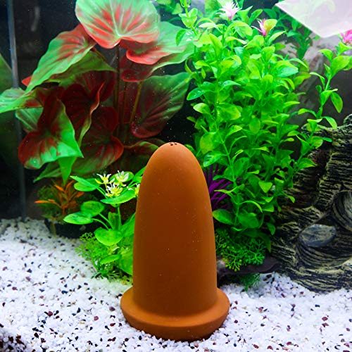 AQUA KT Discus Angelfish Fish Breeding Cone Spawning Slates for Aquarium Landscape Fish Tank, 7.1 Inch Height, Made of Natural Ceramic - color: Middle