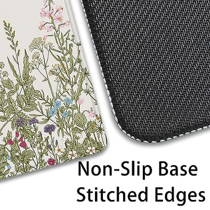 Flower Mouse Pad - Large, Abstract White, Floral Texture, Keyboard Mat, Gaming | 27.5x11.8 in - color: Plant Flower-white