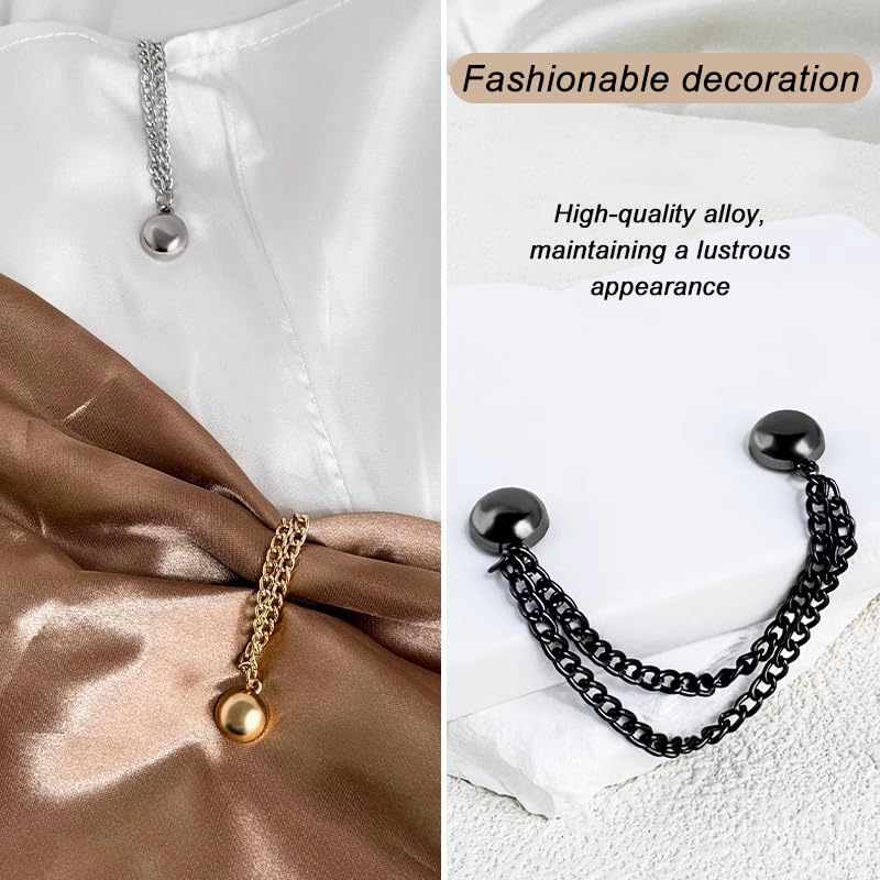 Magnetic Clothing Clips 4 Pack - Metal Magnetic Shirt Clips, T-Shirt Shortening Magnetic Closure Button for Pants/Sleeves/Collars - Bear Style