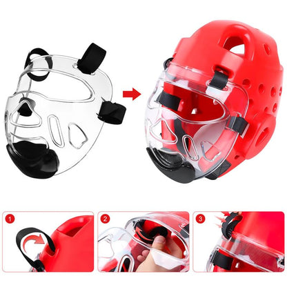 Toddmomy 2Pcs Detachable Face Protector Martial Art Headgear Sports Face Guard Sparring Protective Gear for Taekwondo Karate Training