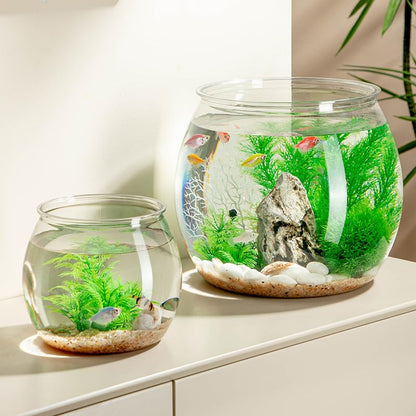 2Pcs Plastic Fish Bowls, 135oz Round Plastic Fish Tank 1 Gallon Aquarium Hydroponic Planter Floral Container for Candy, Carnival Games, Prizes, Party and Table Centerpiece Home Decor