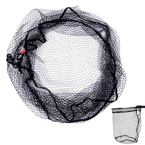 Rubber Coated Replacement Fishing Net Hook Resist Large Deep Fish Net Mesh | Replacement Landing Net Mesh,Rubber Coated Net Bag for Big Catfish Trount Salmon Pike Musky,Fits Freshwater Saltwater - color: 3/8" Mesh, size: S:Fits Hoop 19"x24"(Teardrop)|Net