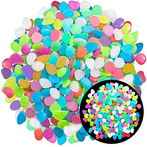 350 PCS Mixed Color Glow Rocks Luminous Stones DIY Pebbles Aquarium Garden | OSOPOLA Mixed Color Luminous Stones Glow Rocks DIY Pebbles For Aquarium Garden Path Patio FD05MX350 - color: Mixed/350 pcs, size: 2.5x2x0.5cm