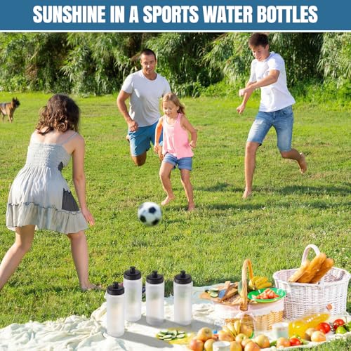 LemonRoad 12 Pack Squeeze Water Bottles Reusable 20 oz Plastic Sports Water Bottle with Pull Top Lid, Bike Cycling Gym Sport, Dishwasher Safe (Clear, Black) - color: Clear, Black