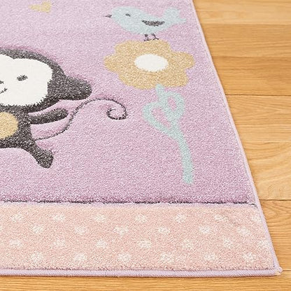 SAFAVIEH Carousel Kids 100 Collection Area Rug - 3'3" x 5'3", Purple, Transitional Design, Stain Resistant, Ideal for High Traffic Areas in Living Room, Bedroom & Dining Room (CRK120V-3) - color: Purple, size: 3'3" x 5'3" (Rectangular)