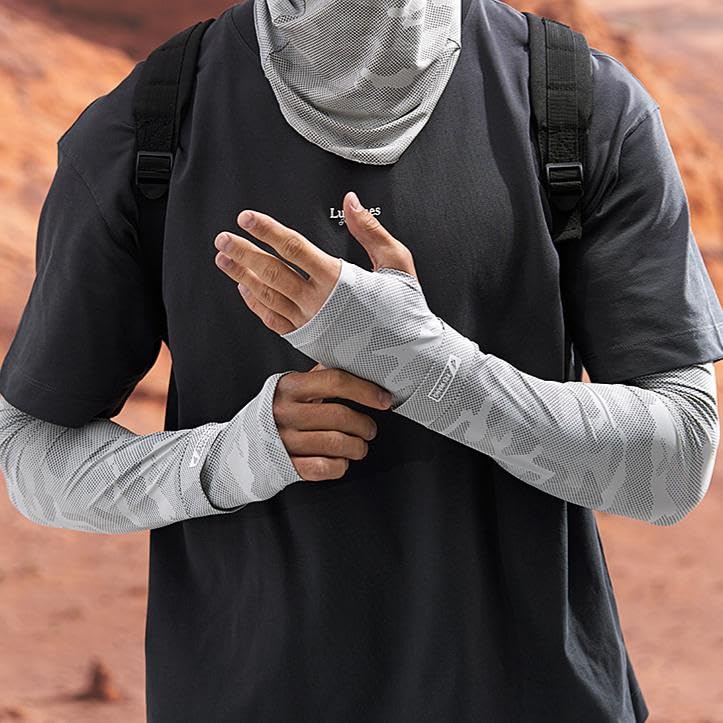 UV-Sun-Protection-Arm-Sleeves for Men Women Youth Cooling Arm Cover with Thumb Hole for Summer Outdoor Sports