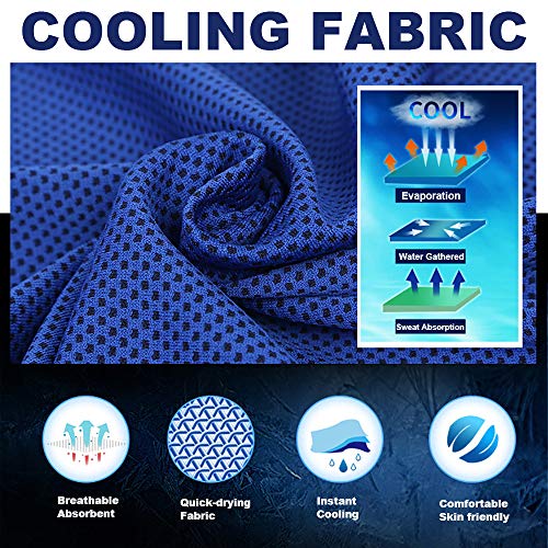 Pack of 20 Cooling Towel 40x12'' Ice Towel for Neck and Face Microfiber Chilly with Bag Breathable Yoga Gym Stay Cool Towels Sweat Rag for Workout Running Camping Pilates Beach, Dark Blue - color: Dark Blue