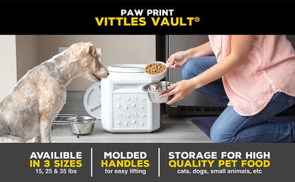Vittles Vault Traditional Pet Food Storage Container For Dog Kibbles/Bird Seed/Oatmeal/Rice/Flour/Cereal, BPA Free Plastic, Sealed Airtight For Cat Food, Up To 35 lb, Made in USA, With Scoop, Gray - size: 35 Pounds