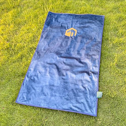 Muslim Travel Prayer Rug, German Velvet Hand-Embroidered Kaaba Mosque, Portable Foldable Islamic Prayer Mat for Travel (Blue) - color: Blue