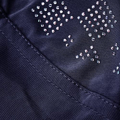 ZGMYC Women Shiny Rhinestones Muslim Hijab Elegant Long Turban Cap Head Wrap Scarf - color: Dark Blue
