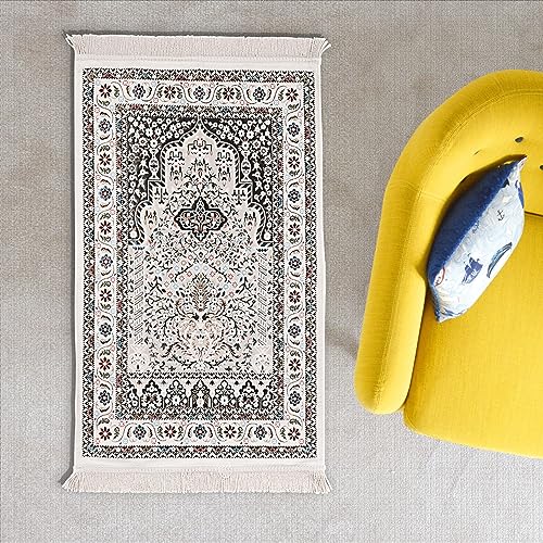 Muslim Prayer Mat, Portable Prayer Mat, Janamaz Prayer Rug, Thick Prayer Mats Muslim, Islam Prayer Rug, Sajadah for Prayer, Eid Gifts, Ramadan Box (White) - color: White