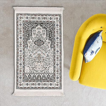 Muslim Prayer Mat, Portable Prayer Mat, Janamaz Prayer Rug, Thick Prayer Mats Muslim, Islam Prayer Rug, Sajadah for Prayer, Eid Gifts, Ramadan Box (White) - color: White