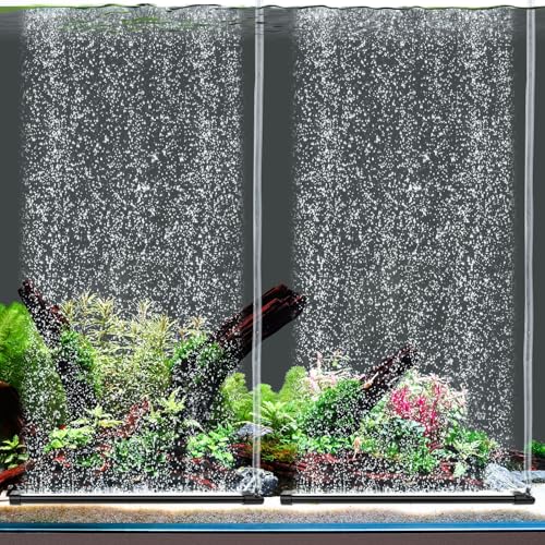 hygger Aquarium Bubble Curtain Wall, Quiet Fish Tank Air Stone with Accessories, High Dissolved Aquarium Bubbler Oxygen Diffuser Decoration for Freshwater & Saltwater - size: 2-PACK 15.7-IN