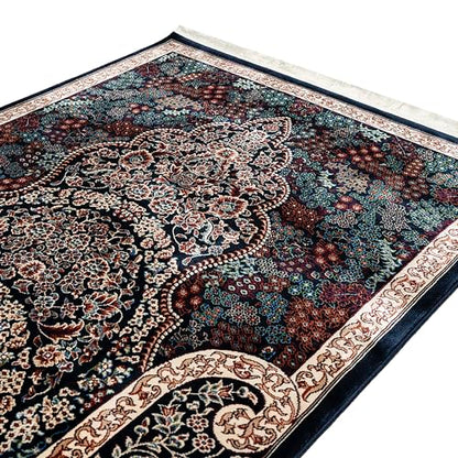 Modefa Velvet Prayer Rug - Soft Plush Turkish Janamaz Sajada Carpet for Men and Women - Luxury Velvet Wide Floral Prayer Mat Ramadan Eid Gift (Dark Blue) - color: Dark Blue