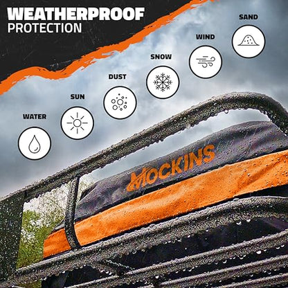 Mockins 50"x36"x4.5" Extendable Car & SUV Rooftop Cargo Carrier 250Lbs Cap | Heavy Duty Roof Rack Basket | Car Topper Luggage Carrier Waterproof & All-Weather Steel Set with Ratchet Straps & Cargo Net - size: Basket: 50"x36"x4.5"