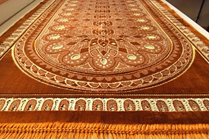 Velvet Turkish Prayer Rug - Ramadan Eid Sajadah, Namaz Mat, Design #3