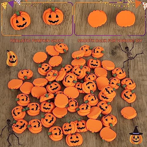 60 Pcs Halloween Resin Charms Pumpkin, DIY Mini Flatback Charms Pumpkin | Grimace Smile Pumpkins Miniature for Halloween Meeting, Phone Case, Fridge Table Decoration - style: MiniPumpkin 60PCS