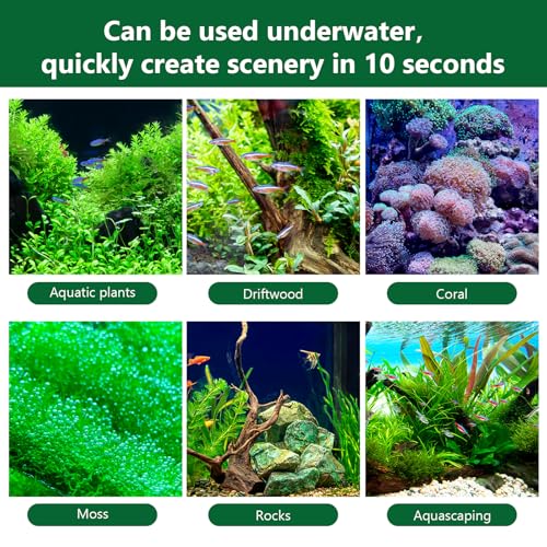 Aquarium Glue, Clear Coral Glue for Plants, Rocks, Moss, Coral, Stone, Wood - Quick Drying, Fish Safe, Freshwater & Saltwater Aquascaping - 5g (2PCS)