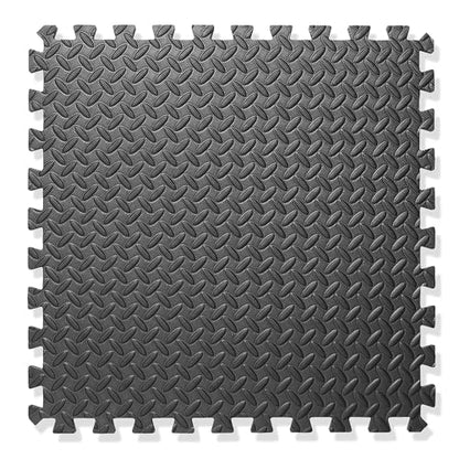 Philosophy Gym Pack of 6 Exercise Flooring Mats - 24 x 24 Inch Foam Rubber Interlocking Puzzle Floor Tiles - Black - color: 24 Sq Ft, 1/2" Thick - Black