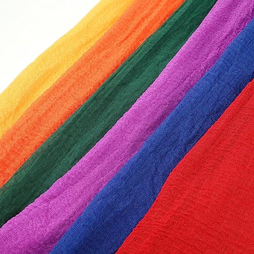Geyoga 6 Pcs Women Scarf Shawl Hijab Scarves Cotton Crinkle Hijab for Women Blend Shawl Crinkle Wrap Head for Seasons - color: Fresh Colors